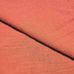 Tkanina Muślin double gaze koralowy, pomarańcz - 160 cm