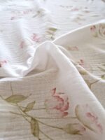 Tkanina Muślin double gaze wzór druk kwiaty - 1 metr - 160 cm - obrazek 13