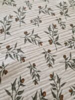Tkanina Muślin double gaze wzór druk gałązki - 1 metr - 160 cm - obrazek 5