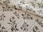 Tkanina Muślin double gaze wzór druk gałązki - 1 metr - 160 cm