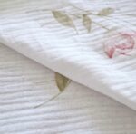 Tkanina Muślin double gauze wzór kwiaty piwonie - 1 metr - 160 cm - obrazek 3