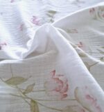 Tkanina Muślin double gauze wzór kwiaty piwonie - 1 metr - 160 cm