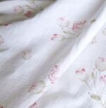 Tkanina Muślin double gauze wzór kwiaty piwonie - 1 metr - 160 cm - obrazek 6