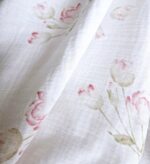 Tkanina Muślin double gauze wzór kwiaty piwonie - 1 metr - 160 cm - obrazek 7