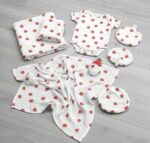 Tkanina Muślin double gauze wzór truskawki - 1 metr - 160 cm - obrazek 7
